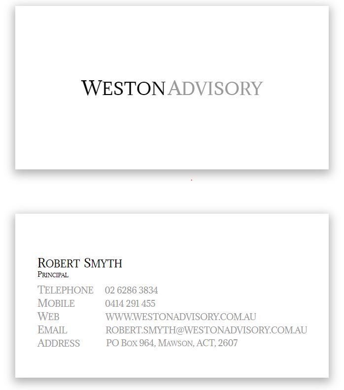 Weston Advisory - Business card